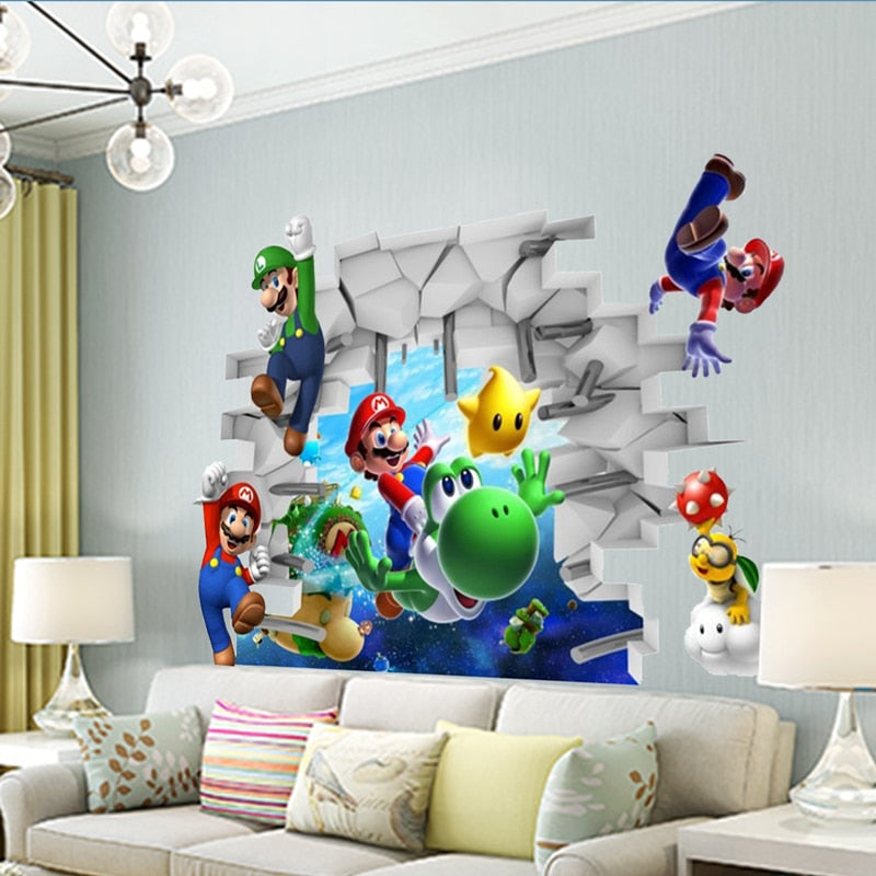 Super Mario Bros Kids Removable Wall Stickers