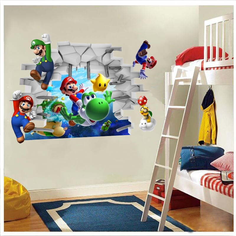 Super Mario Bros Kids Removable Wall Stickers