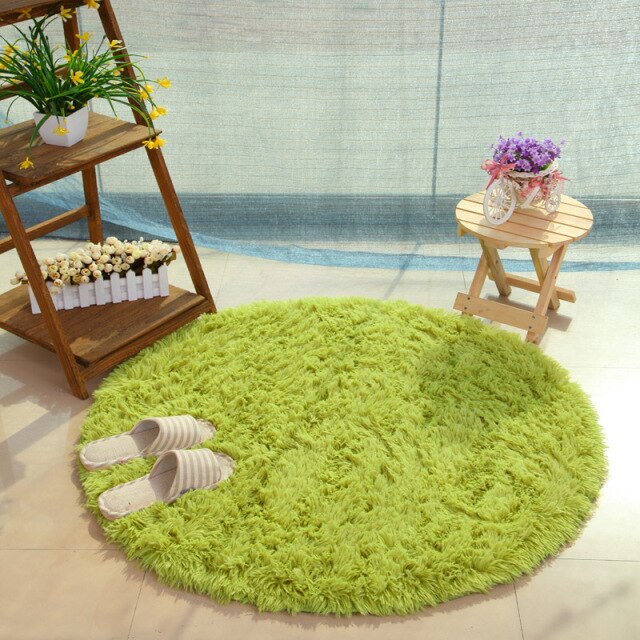  Faux Fur Area Rug  - Fluffy Round Faux Fur Area Rug 