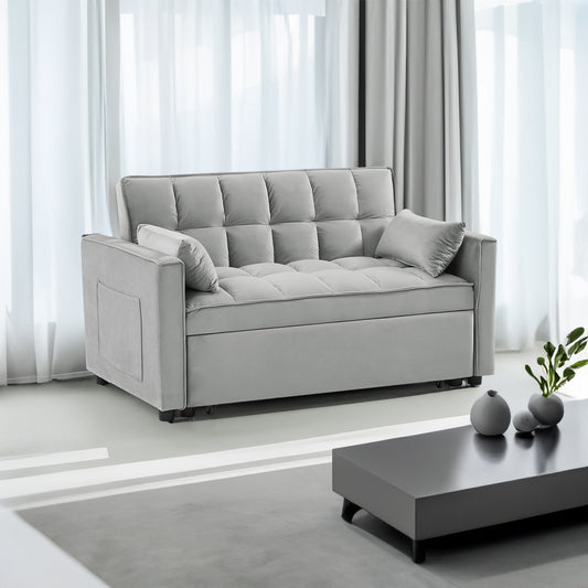 Modern Velvet Convertible Loveseat Sofa Bed