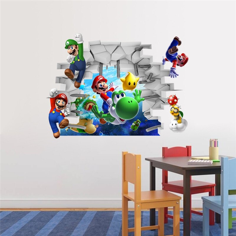 Super Mario Bros Kids Removable Wall Stickers