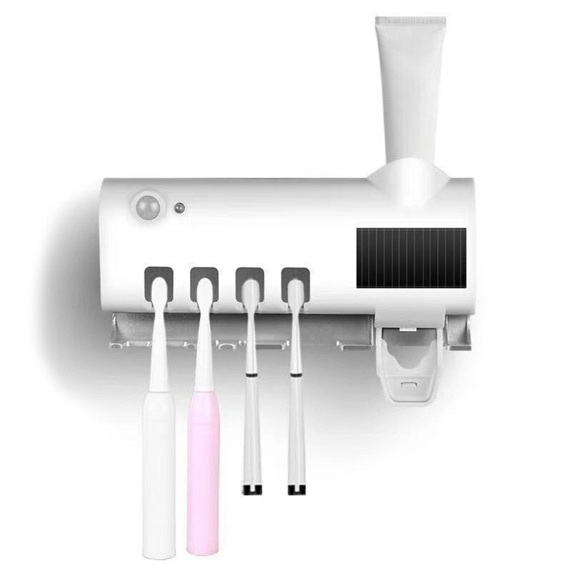 Smart Wall Toothbrush Holder with Automatic Toothpaste Squeezer