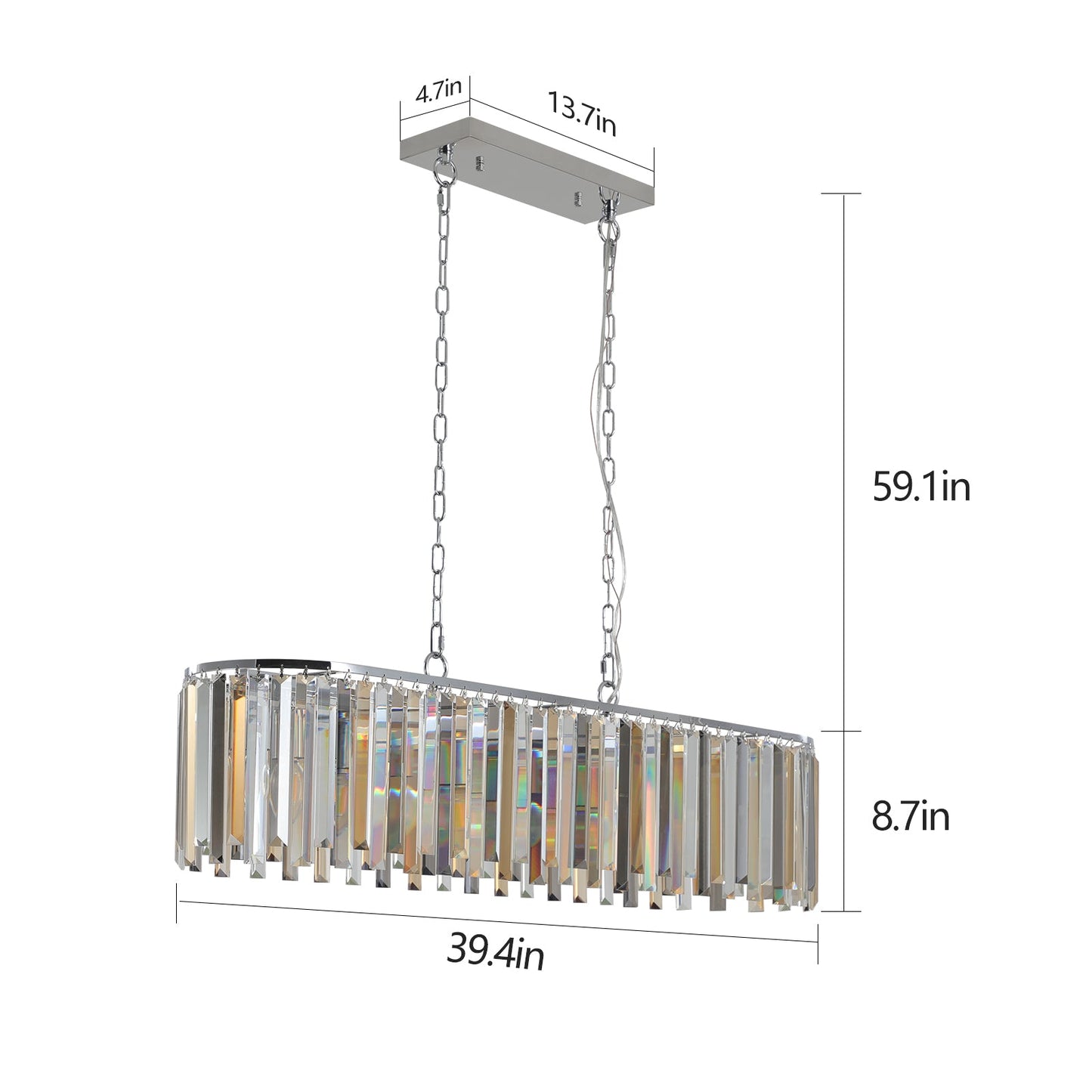 Ceiling Chandelier  -  Modern Oval Crystal Ceiling Chandelier