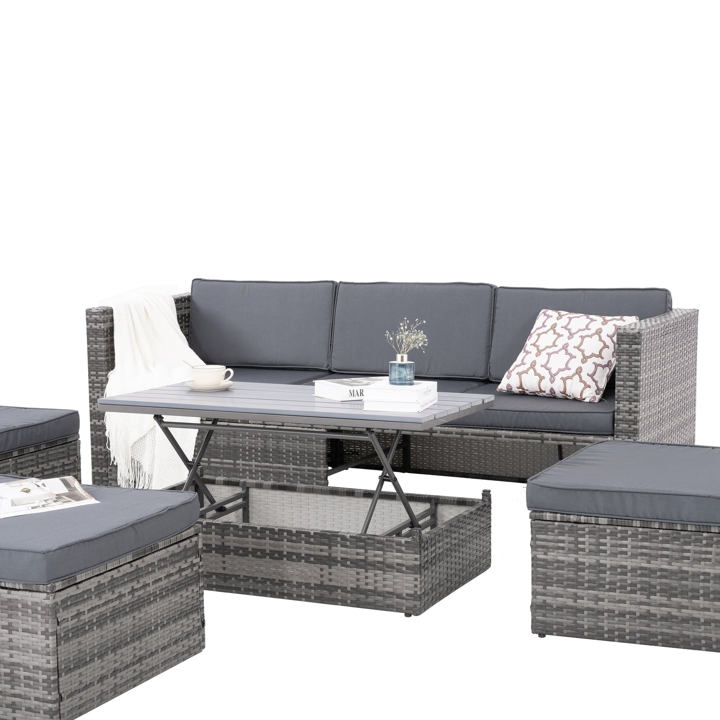 5-Piece Outdoor Wicker Patio Furniture Set