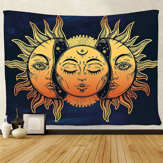 Sun and Moon Psychedelic Tapestry