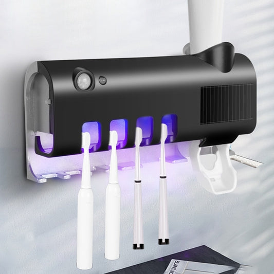 Smart Wall Toothbrush Holder with Automatic Toothpaste Squeezer