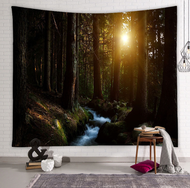 Beautiful Natural Forest Printed Large Wall Tapestry Wall Art Decor