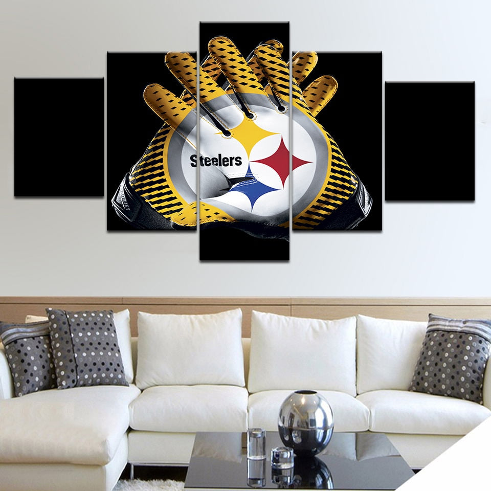 pittsburg steelers Gloves Football - 5 Panel Canva Art wall Decor