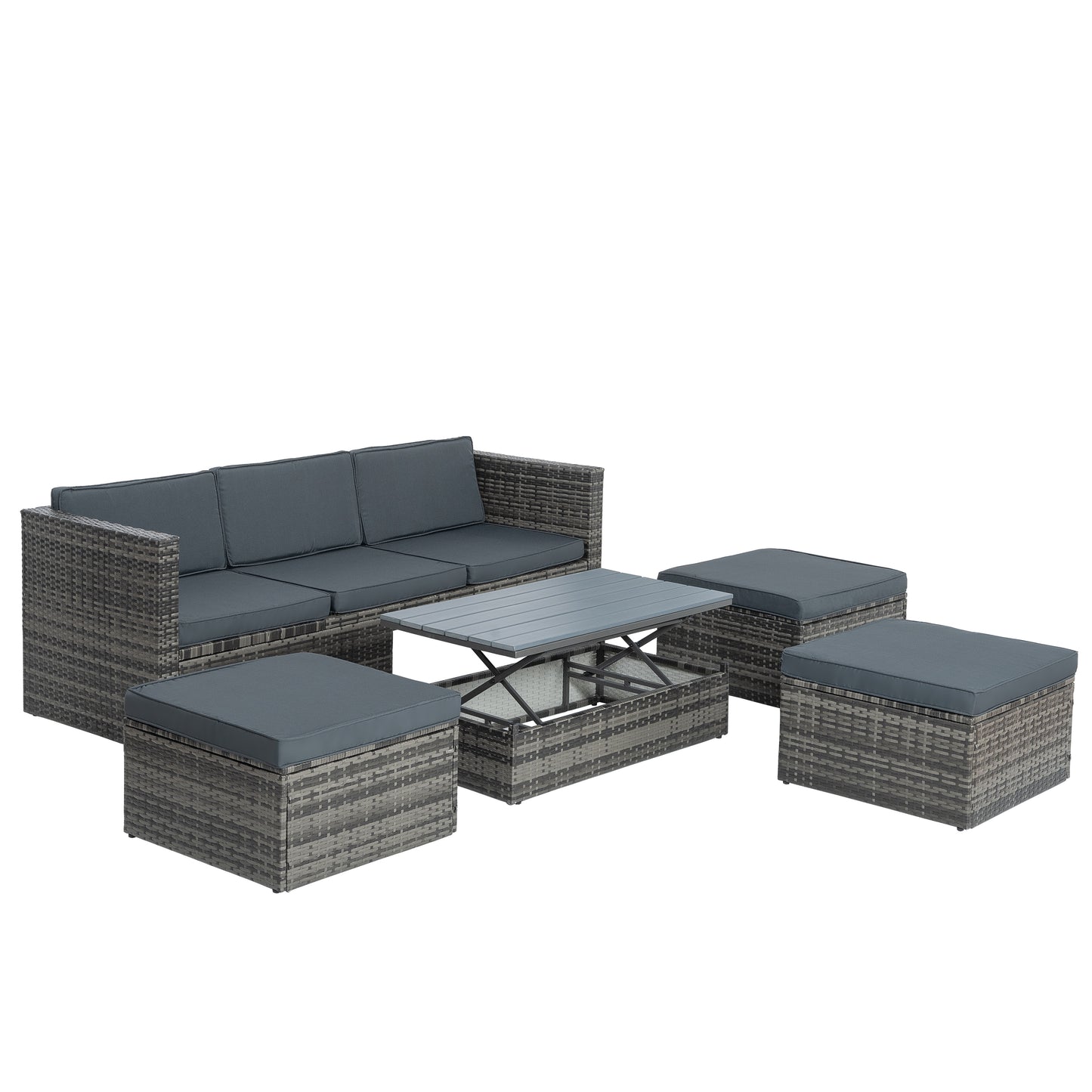 5-Piece Outdoor Wicker Patio Furniture Set