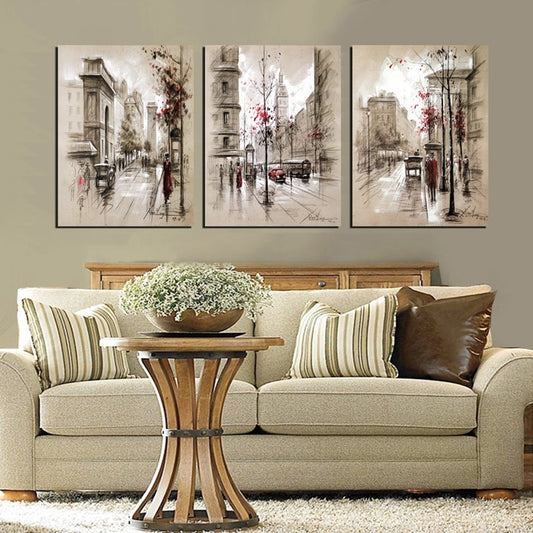 Home Decor City Street Canvas Wall Art