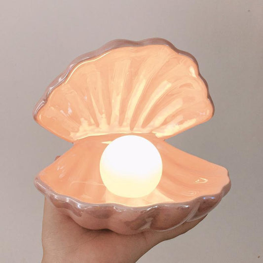 Japanese Style Ceramic Shell Pearl Night Light