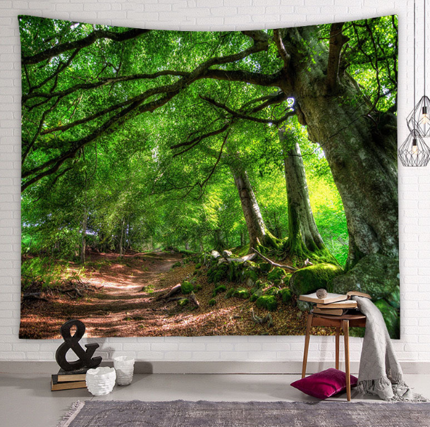 Beautiful Natural Forest Printed Large Wall Tapestry Wall Art Decor