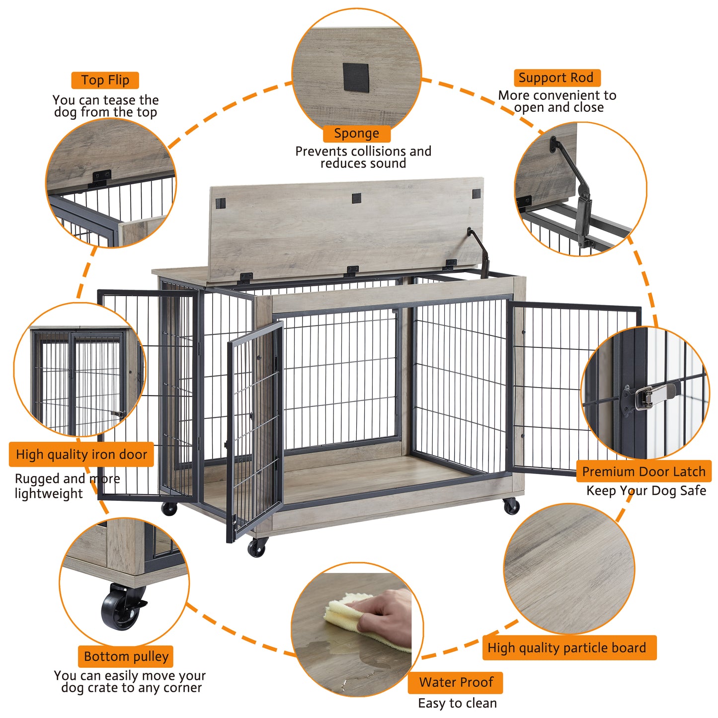 Multi-Functional Dog Crate Table