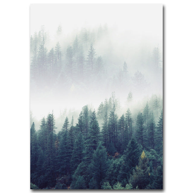 Nordic Forest Landscape Canvas Wall Art