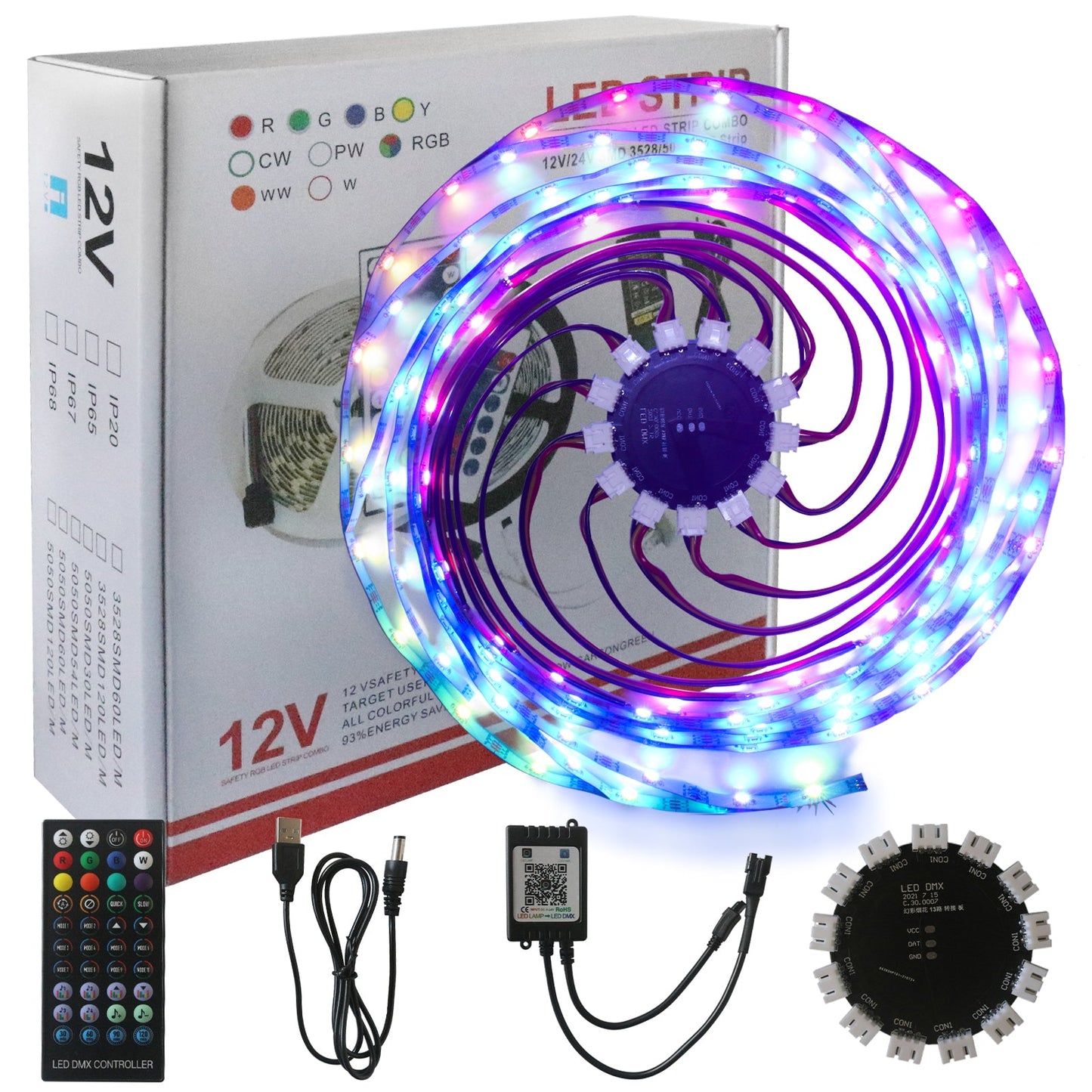 LED Sound-Activated Fireworks Rhythm Light