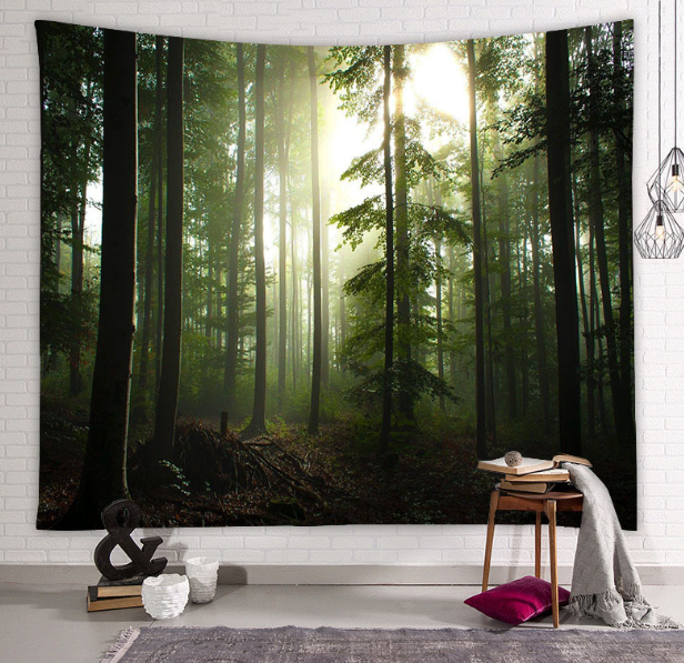 Beautiful Natural Forest Printed Large Wall Tapestry Wall Art Decor