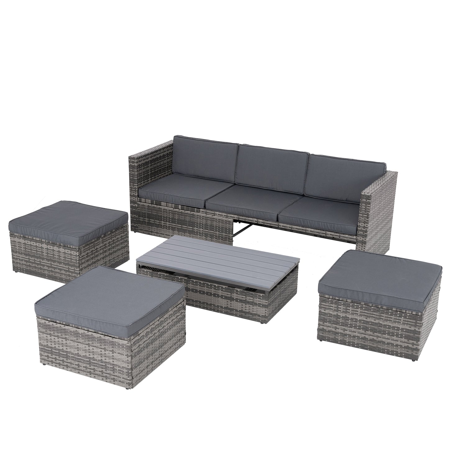 5-Piece Outdoor Wicker Patio Furniture Set