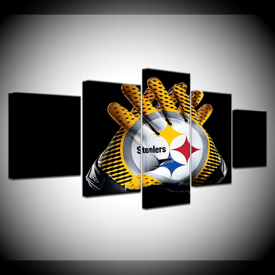 pittsburg steelers Gloves Football - 5 Panel Canva Art wall Decor