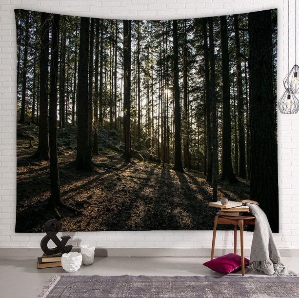 Beautiful Natural Forest Printed Large Wall Tapestry Wall Art Decor