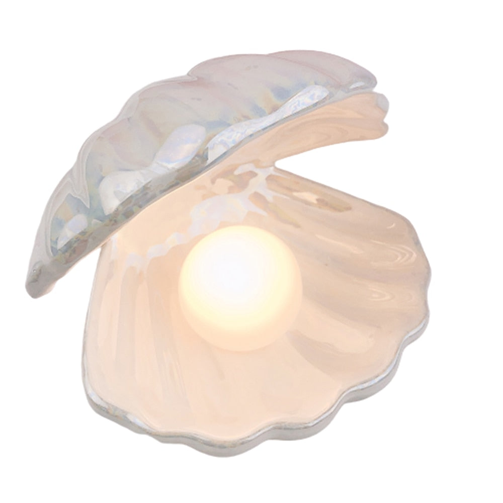 Japanese Style Ceramic Shell Pearl Night Light