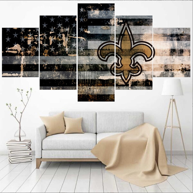  5 piece wall art - New Orleans Saints 5-Piece Wall Art Set 