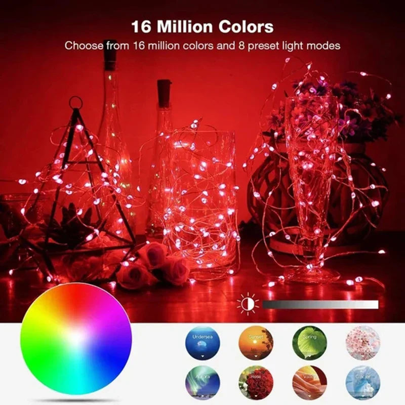 200 LED RGB String Lights -  LED RGB String Lights with Remote Control