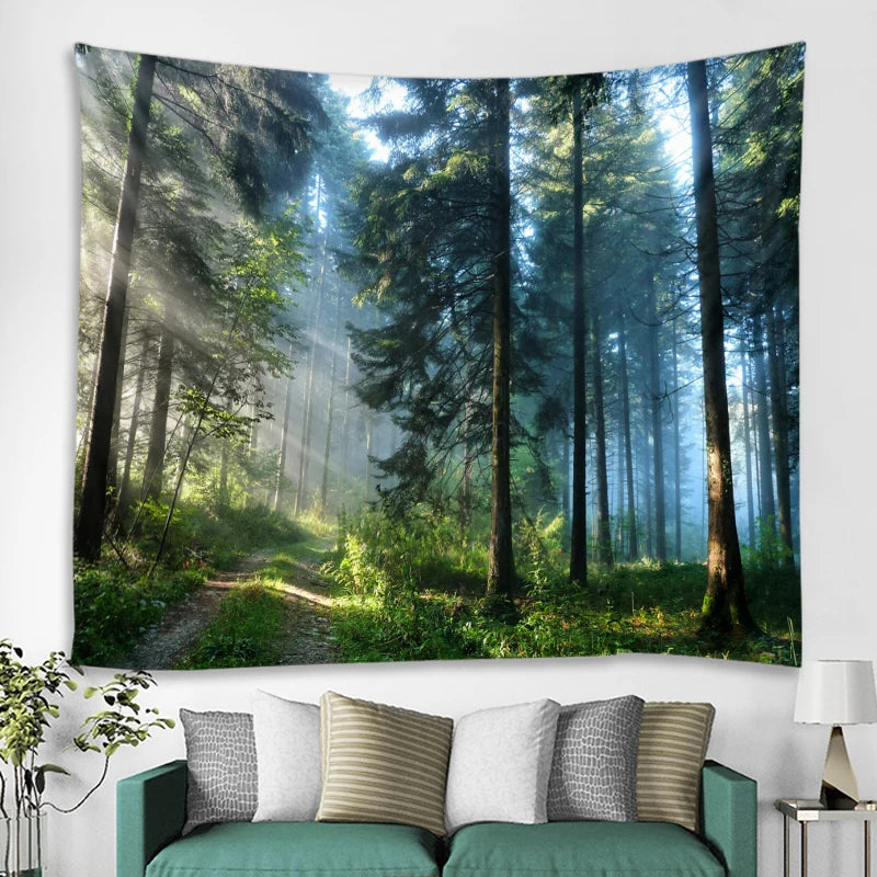 Beautiful Natural Forest Printed Large Wall Tapestry Wall Art Decor