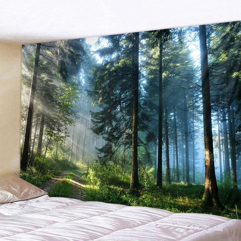 Beautiful Natural Forest Printed Large Wall Tapestry Wall Art Decor