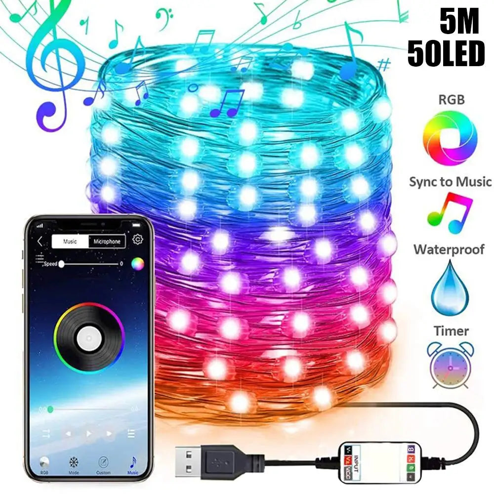 200 LED RGB String Lights -  LED RGB String Lights with Remote Control